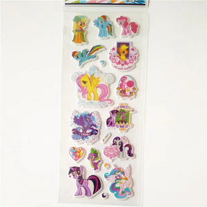 6 Sheets Little Horse Stickers Cartoon Anime Toy Girl Unicorn Stickers for Portable Luggage Skateboard Ponies Bubble Stickers