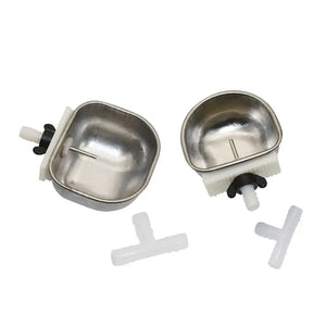 1Pc Small Pet Drinker Stainless steel Anti-scratch Rabbit Drinking Bowl Automatic Drinking Cup Animal Feeding Watering Supplies