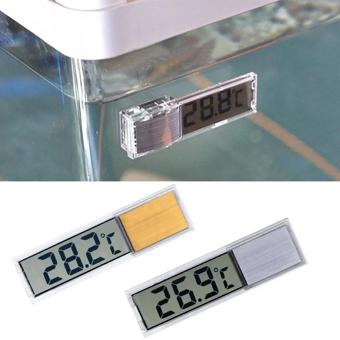 Digital Electronic Aquarium Thermometer, Plastic, Metal, 3D, Fish Tank Temp Meter, Gold, Silver, New Arrival