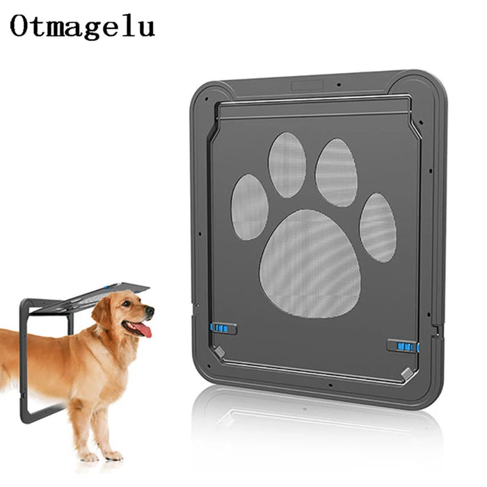 4-Way Lockable Plastic Pet Big Dog Cat Door for Screen Window Safety Flap Gates Pet Tunnel Dog Fence Free Access Door for Home