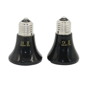 Pet Heating Light E27 25W~100W Small Conical Ceramic Emitter Heat Bulb Black For Reptile Pet Brooder Lamp 1Pc