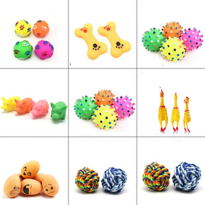 New Pet Toy Rubber Squeak Toys for Dog Screaming Chicken Chew Bone Slipper Squeaky Ball Dog Toys Tooth Grinding & Training Toy