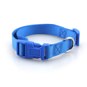 Classic Solid Pet Dog Collar Basic Nylon Dog Cat Collars for Small Medium Dogs Can Match Leash & Harness with Quick Snap Buckle