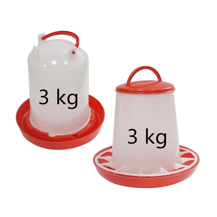 3 KG Chicken Drinker/Feeder Rooster Hen Drinking Cups Feeding Cup Farm Animal Poultry Chicken Farm Feeding Watering Supplies