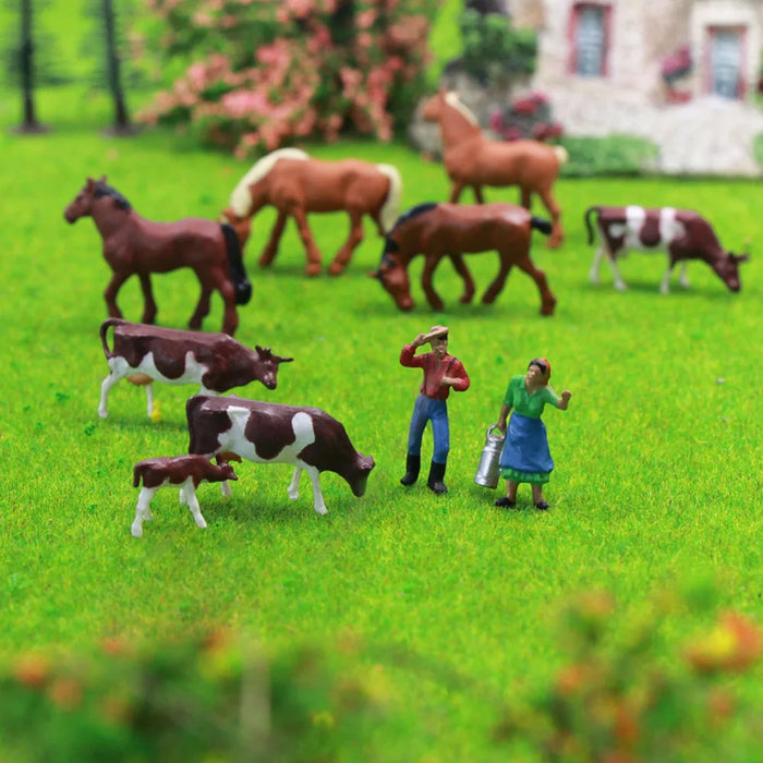 Evemodel AN8706 36PCS 1:87 Well Painted Farm Animals Cows Horses Figures HO Scale NEW Scenery Landscape Layout