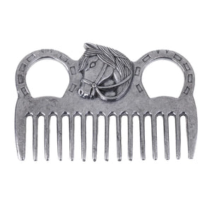 Stainless Steel Horse Pony Grooming Comb Tool  Metal Curry Brushing Cleaning Tool Equestrian