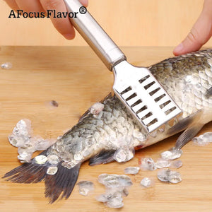 1 Pc Durable Stainless Steel Fish Scale Remover Scraper Cleaner Scaler Kitchenware Peelers Steel Fish Scales Brush