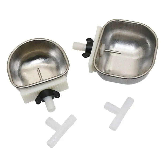 1Pc Small Pet Drinker Stainless steel Anti-scratch Rabbit Drinking Bowl Automatic Drinking Cup Animal Feeding Watering Supplies