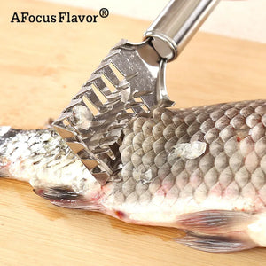 1 Pc Durable Stainless Steel Fish Scale Remover Scraper Cleaner Scaler Kitchenware Peelers Steel Fish Scales Brush