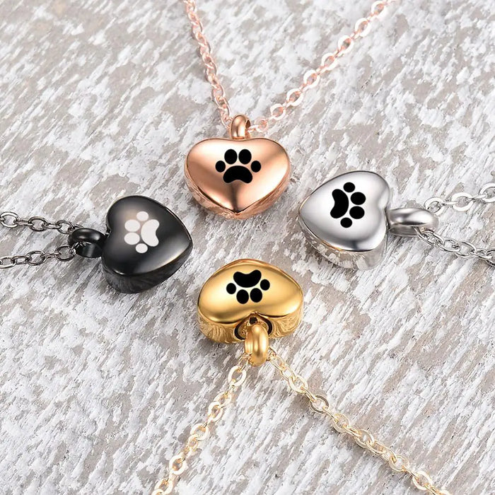 Engraved Heart Pets Paw Urn Necklace/Bracelet Heart Charms Memorial Ashes Urn Necklace/Bracelet Jewelry Makings keepsake Pendant