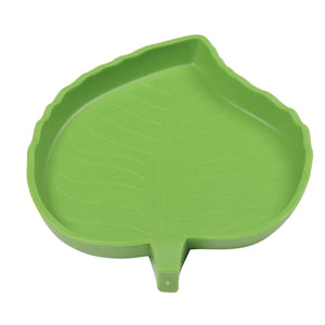 Leaf Shape Amphibians Reptiles Feeder Plastic Reptile Terrarium Feeding Basin Tortoise Lizard Crawler Bowl Basin Water Fountain