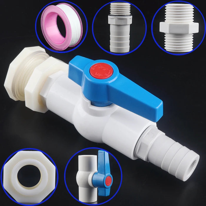 1Set 1/2" 3/4 to 4-25mm High Quality DIY Fish Tank Inlet Water Drain Joint Aquarium Hose Pagoda Connector Tank Bulkhead Fitting