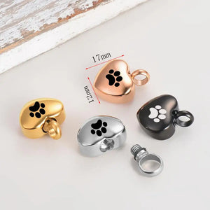 Engraved Heart Pets Paw Urn Necklace/Bracelet Heart Charms Memorial Ashes Urn Necklace/Bracelet Jewelry Makings keepsake Pendant