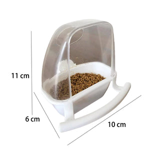 Bird Cage Feeder Parrot Birds Water Hanging Bowl Parakeet Feeder Box Pet Cage Plastic Food Container Bird Supplies 1 Pcs