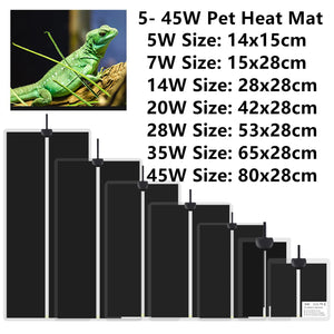 5-45W Reptiles Heat Mat Terrarium Climbing Pet Heating Warm Pads Adjustable Temperature Controller Mats Reptiles Supplies 1Pc