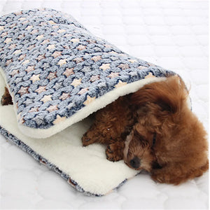 Dogs Cats Blanket Bed Mat Soft Coral Fleece Winter Thicken Warm Sleeping Dog Beds for Small Pet Medium Supply Dropshipping