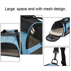 Puppy Dog Cat Kitten Portable Carry Bag Rabbit Pet Animal Carrier Pouch Tote Cage Crates Box Holder w/ Mat Breathable 5KG Load