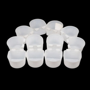 12Pcs Quail Parrot Feed Water Bowl Bird Drinker Practical Water Food Cup Bowl for Small Bird Feeder Waterer Clip