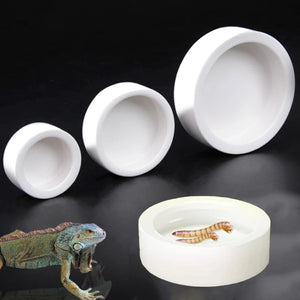 Reptile Water Food Bowl Mini Round Feeder Mealworms Bowl Bearded Dragon Gecko Hermit Crab Repti Cricket Dish Pet Feeding Supplie