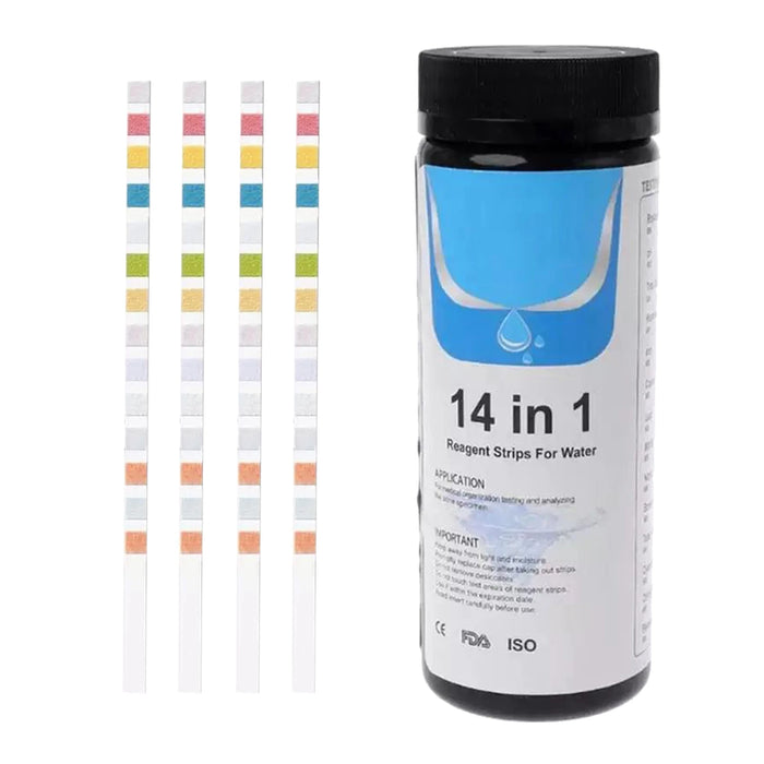 50Pcs/Pack 14 In 1 Water Test Strips Kit Drinking Water Aquarium Tap Hot Tub Water Quality Test