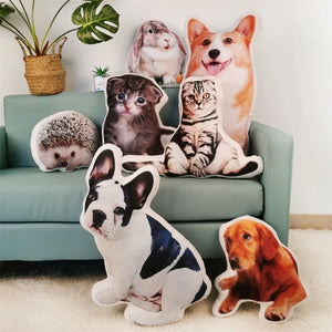 Personalized Photo DIY Pet Cushion Toys Dolls Stuffed Animal Pillow Custom Dog Cat Picture Cushion Christmas gifts Memorial gift