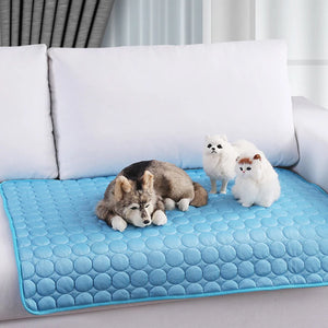 Dog Mat Cooling Summer Pad Mat for Dogs Cat Washable Puppy Big Dog Ice Gel Bed Mattress Cool Mascotas Cushion Blanket Supplies