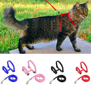 Dog Cat Collar Harness Leash Adjustable Nylon Pet Traction Cat Kitten Halter Collar Puppy Dog Cat Product Small Pet Harness Belt