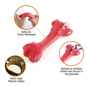 Pet Dog Bone Chew Toy for Chewers Treat Dispensing Durable Rubber Toothbrush Cleaning Toy Puppy Chewing Supplies Dog Accessories