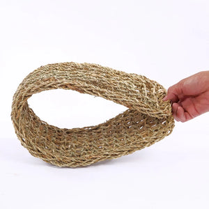 Natural Grass Fiber Lizard Hammock Pet Sleeping Bed Iguana Crab Gecko Reptile Toy Amphibian Supplies Feeding Box Decoration