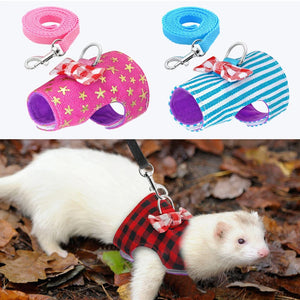 New Rabbit Harness Vest Leash Set for Small Pet Hamster Ferret Guinea Pig Bunny Puppy Mesh Chest Strap Pet Supplies Hot Sell