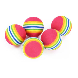 10pcs Rainbow EVA Cat Toys Ball Interactive Cat Dog Play Chewing Rattle Scratch EVA Ball Training Balls Pet Toys Supplies