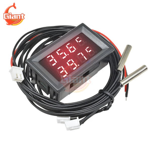 DC 5V 12V 24V 4 Digit Digital LED Dual Display Thermometer Controller NTC Waterproof Temperature Sensor Tester For Aquarium Car