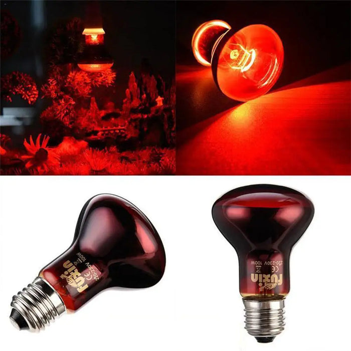 Led Red Reptile Night Light UVA Infrared Heat Lamp Ceramic Bulb For Snake Lizard Reptile Habitat Decorations Accessories