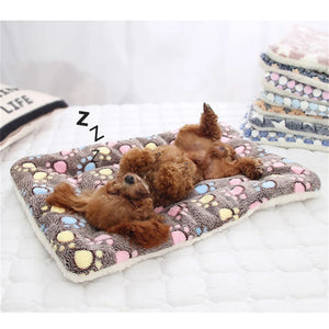 Dogs Cats Blanket Bed Mat Soft Coral Fleece Winter Thicken Warm Sleeping Dog Beds for Small Pet Medium Supply Dropshipping