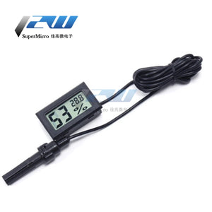 LCD Digital Thermometer Hygrometer Temperature Humidity Meter with Vehicle Probe Reptile Terrarium Fish Tank Cooler