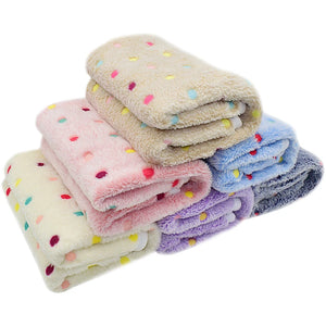 Cat Dog Bed Blanket Soft Fleece Cushion Blanket Winter Warm Dot Print Pet Cat Dog Cover Blanket For Small Medium Large Dogs Mat