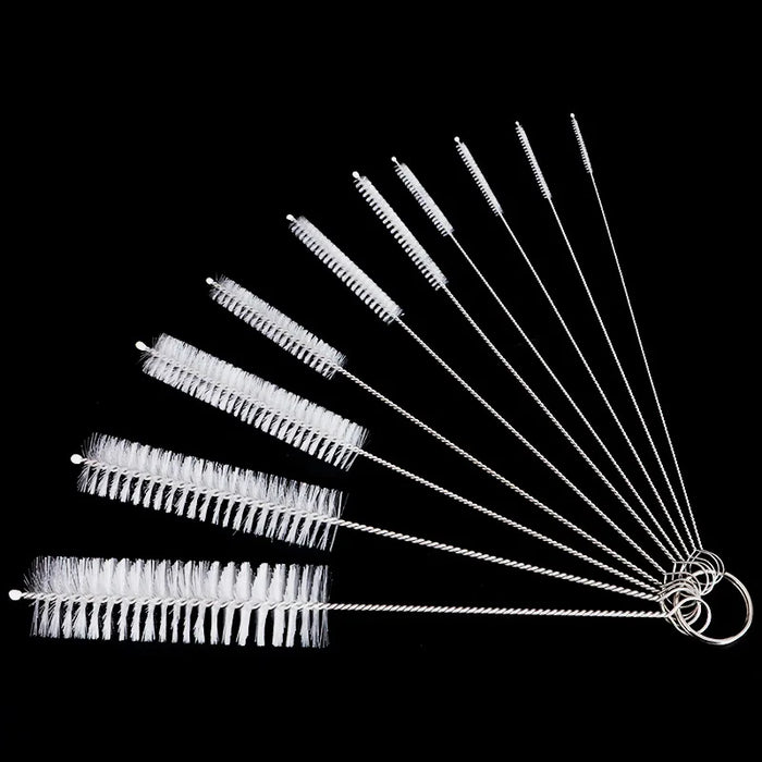 10Pcs Set Stainless Soft Hair Suction Glass Tube Cleaner Brushes Nylon Bottle Fish Tank Pipe Brush Household  cleaning tools