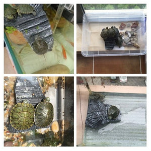 Resin Reptiles Habitat Decor Hiding Cave Fish Turtle Tank Basking Ornament Tortoise Terrace Hideout Ladder Basking Island Climb