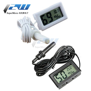 LCD Digital Thermometer Hygrometer Temperature Humidity Meter with Vehicle Probe Reptile Terrarium Fish Tank Cooler