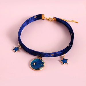 Velvet Bronzing Star Adjustable Necklace For Cats Puppy Fishbone/Sakura/Starry Sky Collar Chic Pets Supplies Accessories