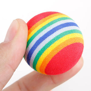 10pcs Rainbow EVA Cat Toys Ball Interactive Cat Dog Play Chewing Rattle Scratch EVA Ball Training Balls Pet Toys Supplies