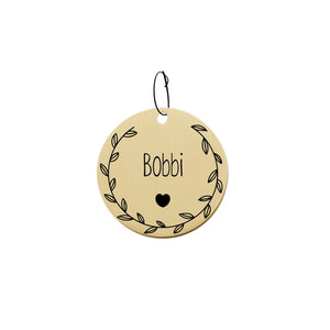 006 Cats Dogs ID Tags Flower Wreath Custom for Small and Large Pet Collar Accessories Name Charm Engraved Double Sided