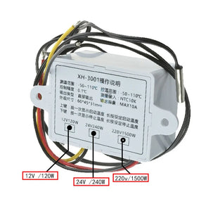 W3001 110V 220V 12V 24V Digital Temperature Controller Thermostat Thermoregulator Aquarium Incubator Water Heater Temp Regulator