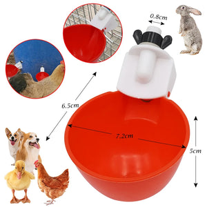 Chicken Drinking Cups, Automatic Farm Poultry Goose Duck Waterer Drinking Bowls, Plastic Water Dispenser Feeder Equipment 5 Pcs