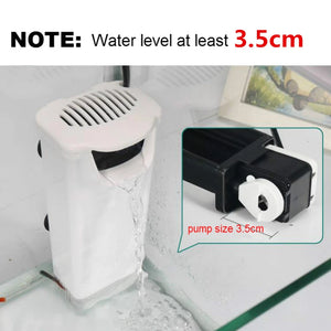 3W 200L/H Waterfall Aquarium Filter Pump Turtle Fish Tank Low Water Level Filter Oxygen Pump Fish Turtle Reptile Supply 220-240V