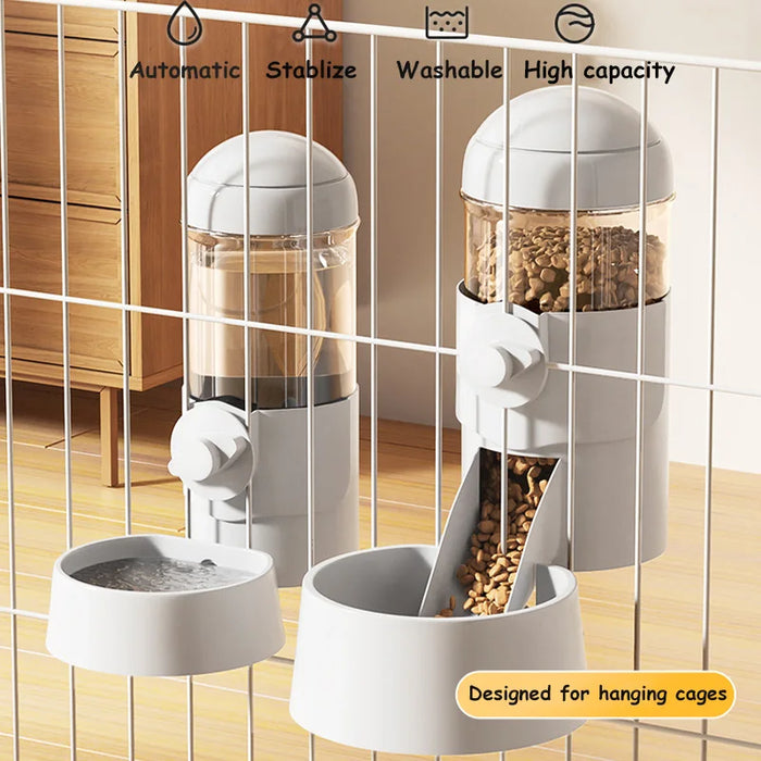 Large Pet Bowls Cage Hanging Automatic Feeder Pet Water Bottle Food Container Dispenser Bowl For Puppy Cat Rabbit Feeding Produc