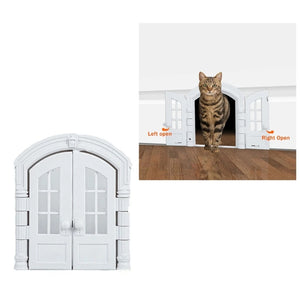 Inertior Door for Small Cats Easy Install Pet Door without Flap for Pets up to 10kg French Doors Dropshipping