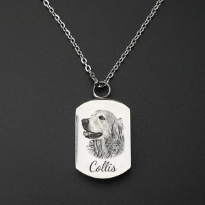 Cremation Jewelry Custom Pet Portrait Pet Urn Pendant For Dog Cat Ashes Necklace Pets Memorial pet memorial pendants for dog