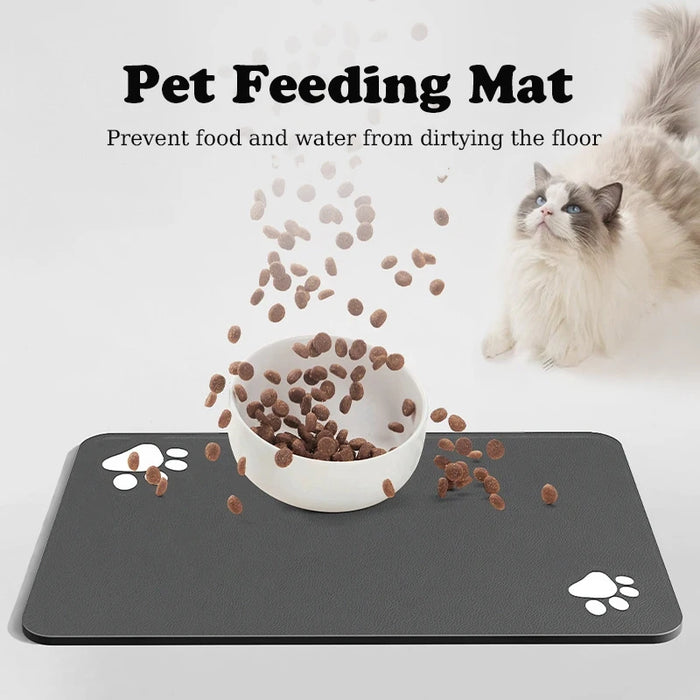 Dog Cat Feeding Mat Waterproof Pet Mat, Solid Color Silicone Pet Food Pad Feeding Pet Bowl Mat Quick Dry Easy Washing Placemat