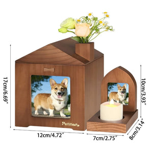 2024 New Pet Urns with Photo Frame Funeral Cremation Small Box  Urn Loving Memory Pet Picture Frame  Holder Handicraft